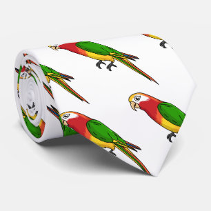Cute happy parrot cartoon illustration neck tie