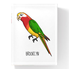 Cute happy parrot cartoon illustration paperweight
