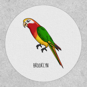 Cute happy parrot cartoon illustration patch