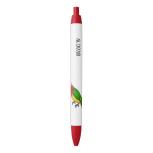 Cute happy parrot cartoon illustration pen
