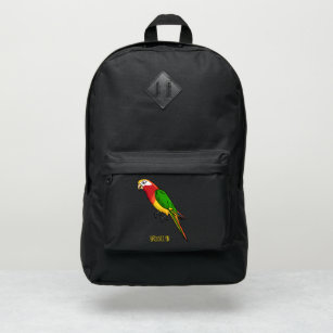 Cute happy parrot cartoon illustration port authority® backpack