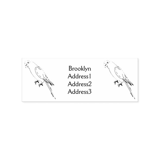 Cute happy parrot cartoon illustration rubber stamp (Imprint)