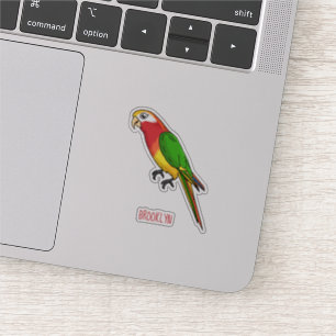 Cute happy parrot cartoon illustration sticker