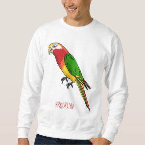 Cute happy parrot cartoon illustration sweatshirt
