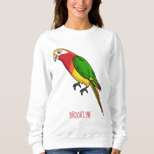 Cute happy parrot cartoon illustration sweatshirt
