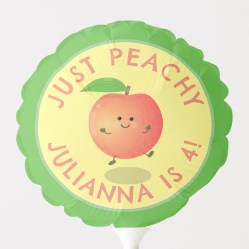 Cute happy peach cartoon personalized birthday balloon