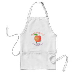 Cute happy peach just peachy cartoon illustration adult apron
