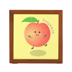 Cute happy peach yellow cartoon desk organizer