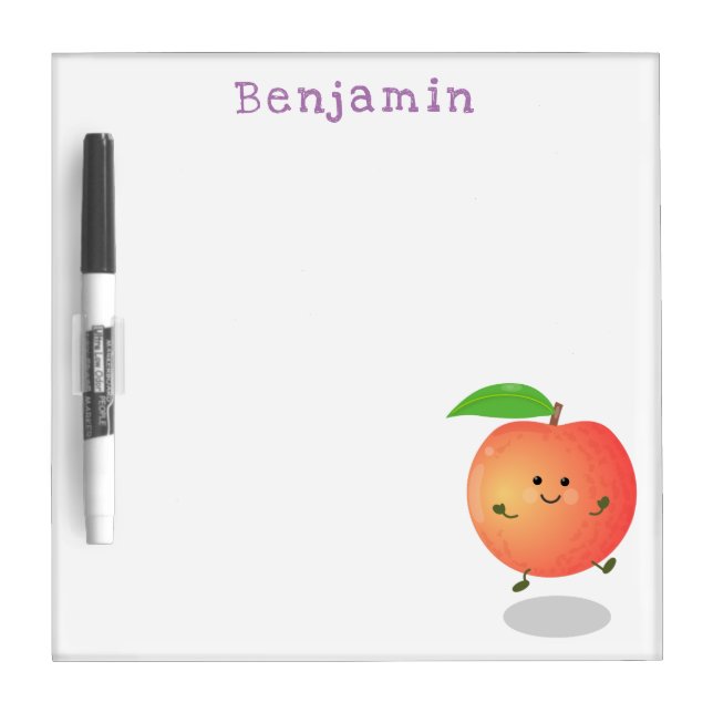 Cute happy peach yellow cartoon dry erase board (Front)