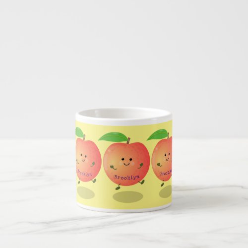 Cute happy peach yellow cartoon espresso cup