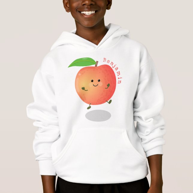 Cute happy peach yellow cartoon hoodie (Front)