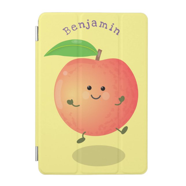 Cute happy peach yellow cartoon iPad mini cover (Front)