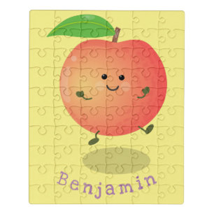 Cute happy peach yellow cartoon jigsaw puzzle
