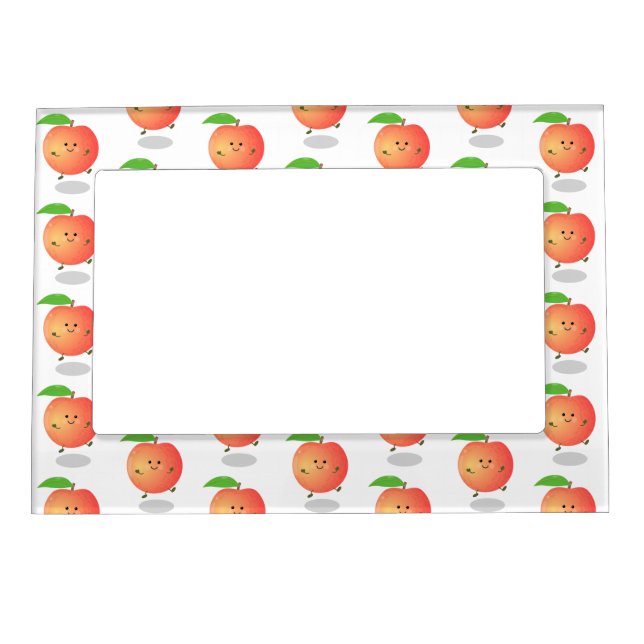 Cute happy peach yellow cartoon magnetic frame (Front)