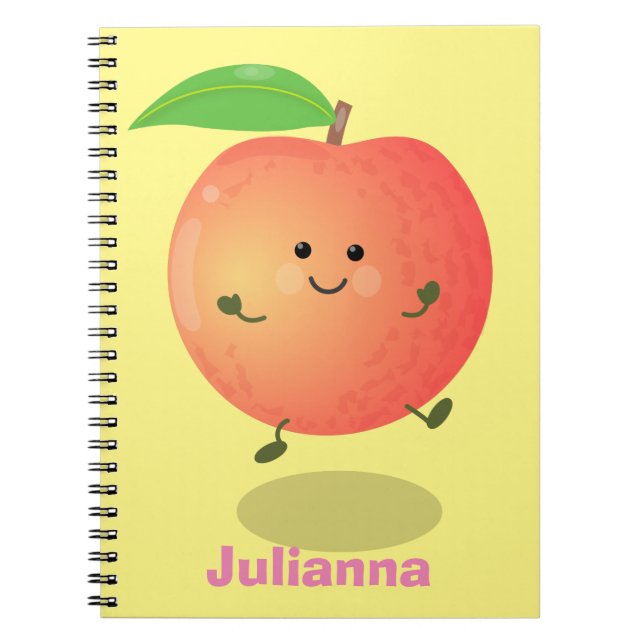 Cute happy peach yellow cartoon notebook (Front)