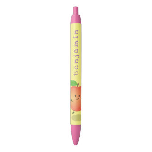 Cute happy peach yellow cartoon pen