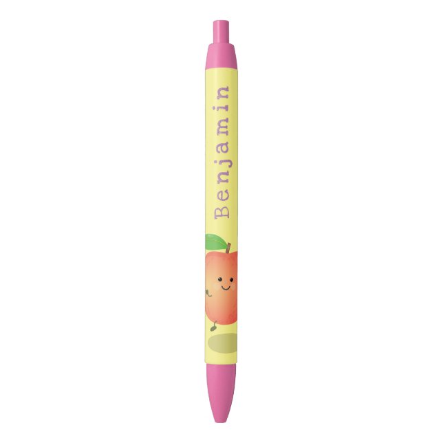 Cute happy peach yellow cartoon pen (Front Vertical)