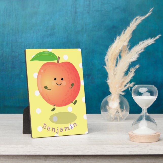 Cute happy peach yellow cartoon plaque (Side)