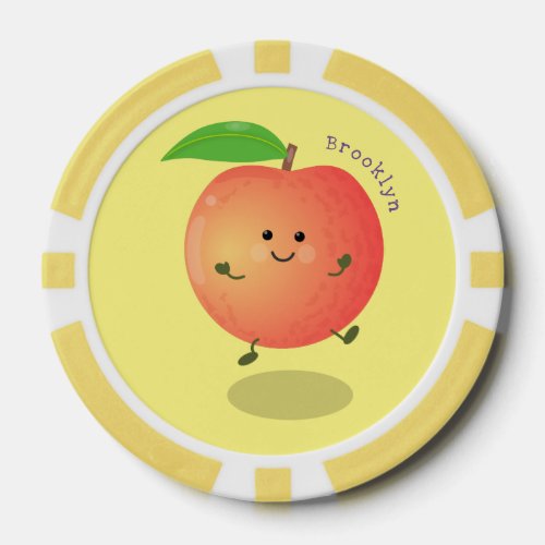 Cute happy peach yellow cartoon poker chips