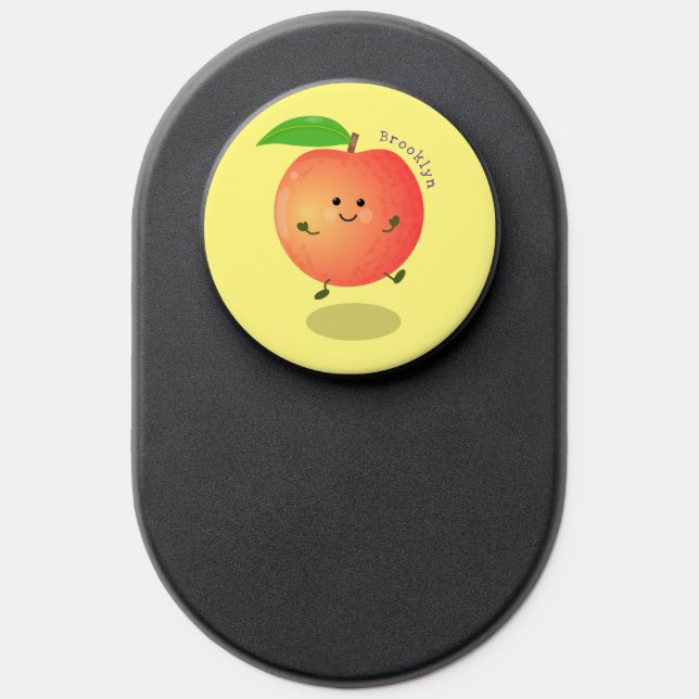 Cute happy peach yellow cartoon PopSocket (Popsocket)