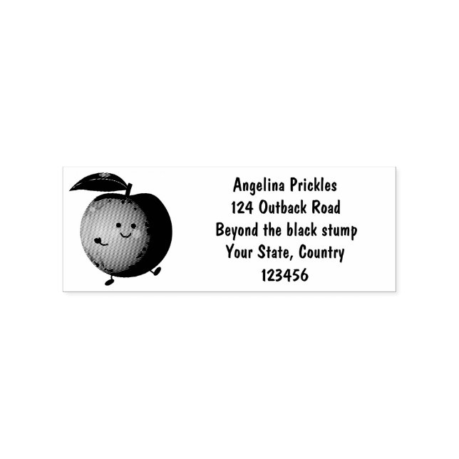 Cute happy peach yellow cartoon rubber stamp (Imprint)