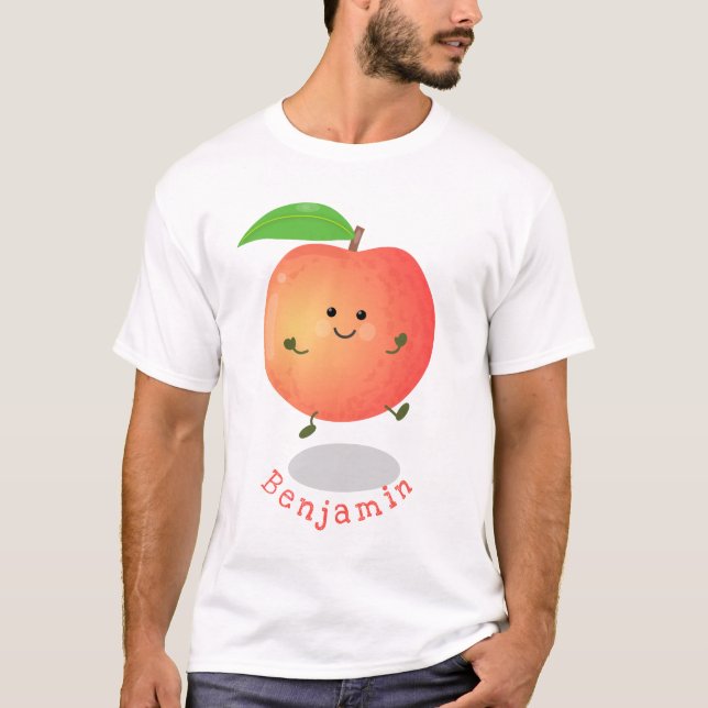 Cute happy peach yellow cartoon T-Shirt (Front)