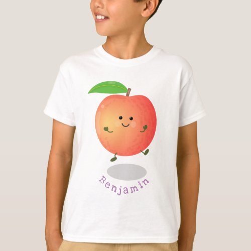 Cute happy peach yellow cartoon T_Shirt