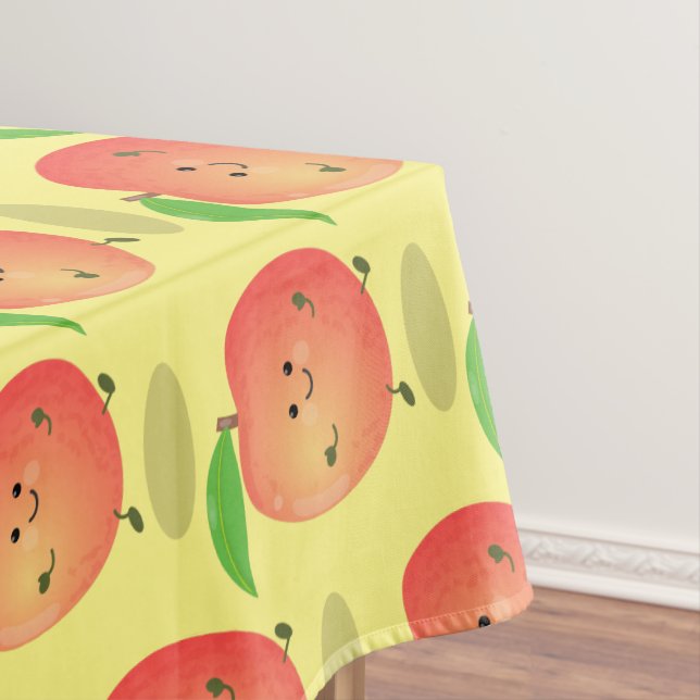 Cute happy peach yellow cartoon tablecloth (In Situ)