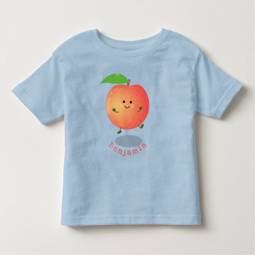 Cute happy peach yellow cartoon toddler t_shirt