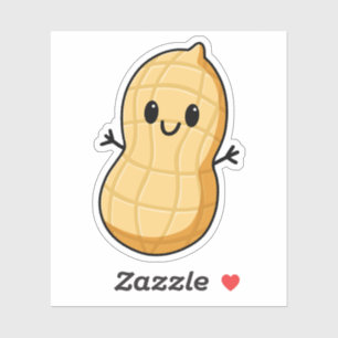 Cute Happy Peanut, Funny Food Sticker