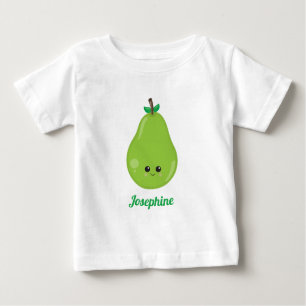 Cute Happy Pear Monogram Baby T-Shirt