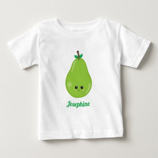 Cute Happy Pear Monogram Baby T-Shirt (Front)