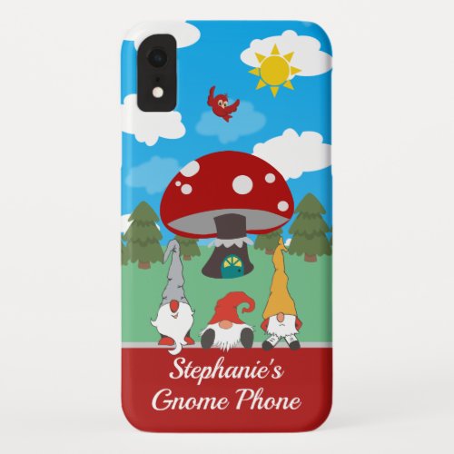 Cute Happy Personalized Gnome Phone iPhone XR Case