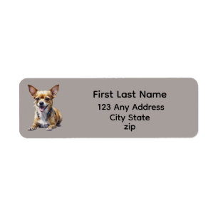 Cute Happy Pet Chihuahua Dog Label