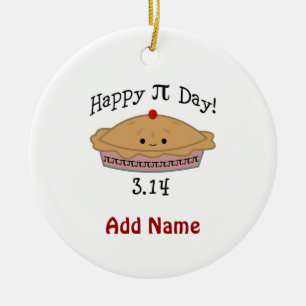 Cute Happy Pi Day! Ceramic Ornament