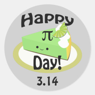 Cute Happy Pi Day Classic Round Sticker