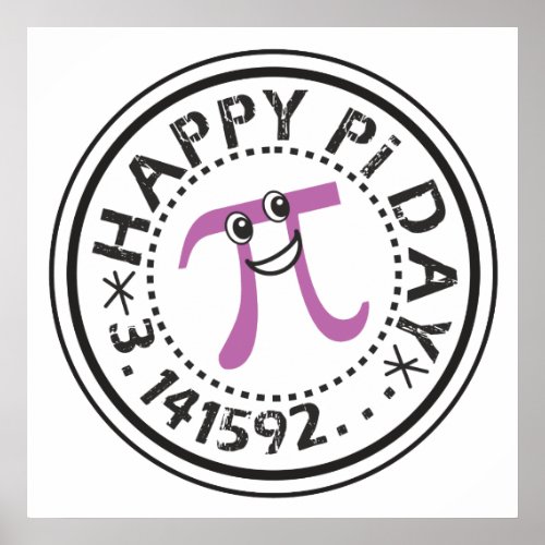 Cute Happy Pi Day  _ Funny Pi Poster