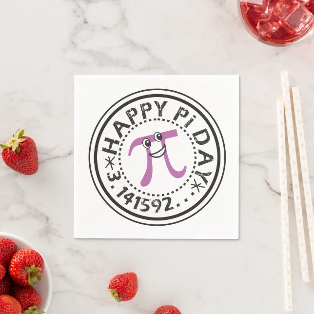 Cute Happy Pi Day Paper Napkins (Insitu)