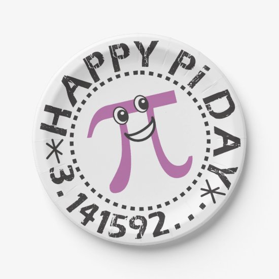 Cute Happy Pi Day © Party Supplies Paper Plate