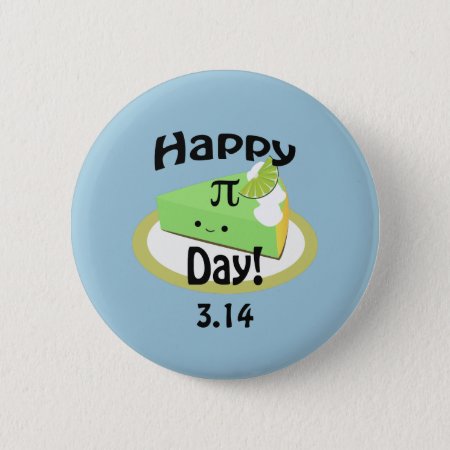 Cute Happy Pi Day Pinback Button