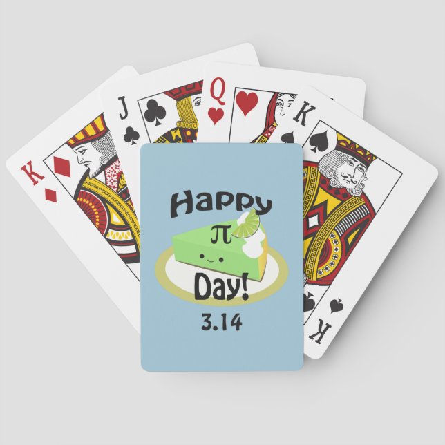 Cute Happy Pi Day Poker Cards (Back)