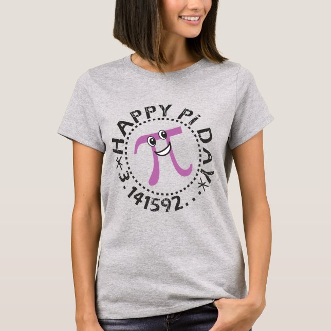 Cute Happy Pi Day © Purple Pi Symbol T-Shirt (Front)