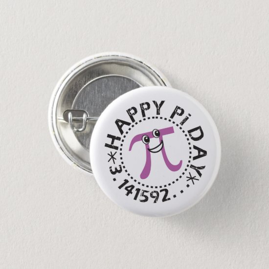 Cute Happy Pi Day © - Wearable Pi Day Gift Button