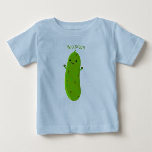 Cute happy pickle cartoon illustration baby T_Shirt