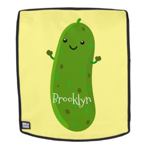 Cute happy pickle cartoon illustration backpack