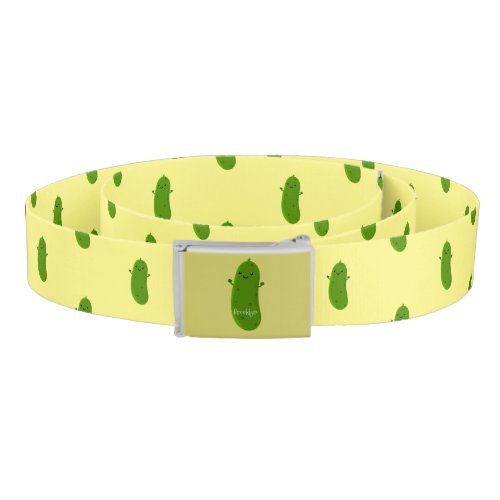 Cute happy pickle cartoon illustration belt