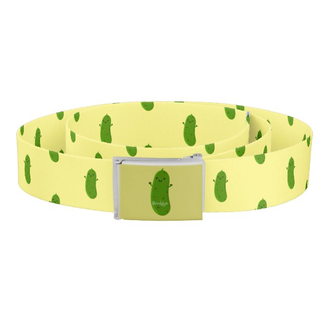 Cute happy pickle cartoon illustration belt (Coil)