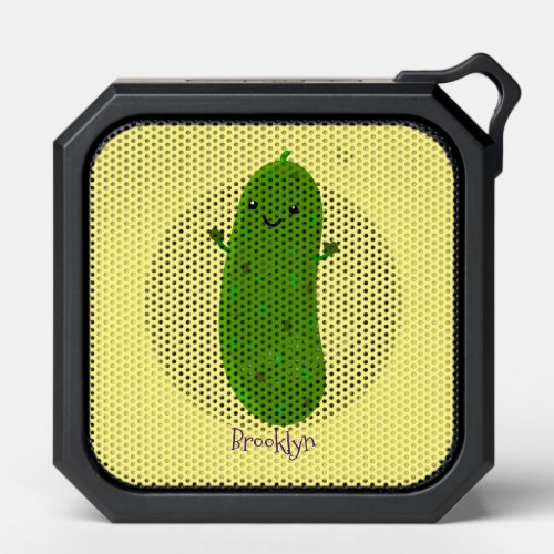 Cute happy pickle cartoon illustration bluetooth speaker