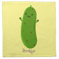 Cute happy pickle cartoon illustration