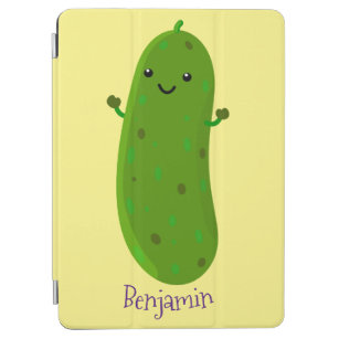 Cute happy pickle cartoon illustration iPad air cover